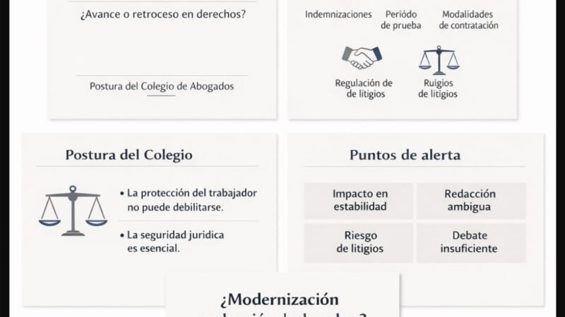 Fuerte cuestionamiento del Colegio Público de Abogados a la reforma laboral